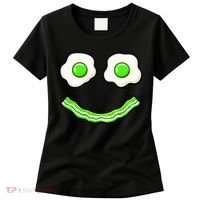 Green Smile Face Eggs And Bacon Ham Breakfast Women's T-Shirt thumb 0