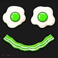 Green Smile Face Eggs And Bacon Ham Breakfast Women's T-Shirt thumb 6