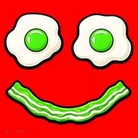 Green Smile Face Eggs And Bacon Ham Breakfast Santa Hat thumb 1