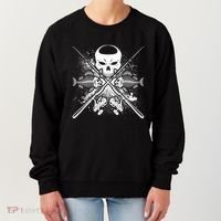 Grunge Skull Fish Bone Fishing Women's Sweatshirt thumb 0