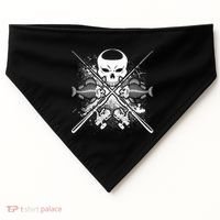 Grunge Skull Fish Bone Fishing USA-Made Doggie Bandana thumb 0