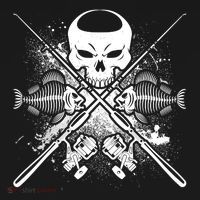 Grunge Skull Fish Bone Fishing Bucket Hat thumb 4