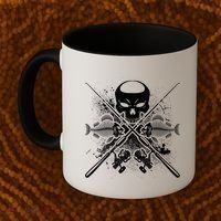 Grunge Skull Fish Bone Fishing Coffee Mug thumb 2