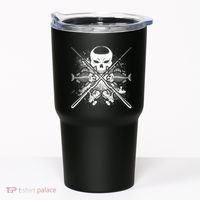 Grunge Skull Fish Bone Fishing Tumbler thumb 0