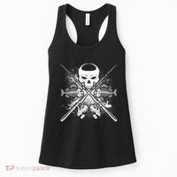 Grunge Skull Fish Bone Fishing Women's Tank Top thumb 0
