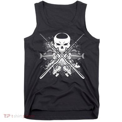 Grunge Skull Fish Bone Fishing Tank Top