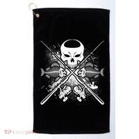 Grunge Skull Fish Bone Fishing Golf Towel thumb 0