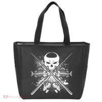 Grunge Skull Fish Bone Fishing Tote Bag thumb 0
