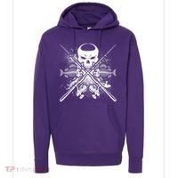 Grunge Skull Fish Bone Fishing Hoodie thumb 0