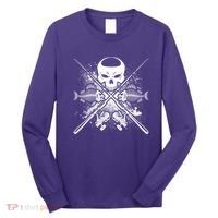 Grunge Skull Fish Bone Fishing Long Sleeve Shirt thumb 0