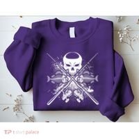 Grunge Skull Fish Bone Fishing Sweatshirt thumb 2