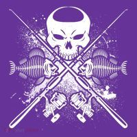 Grunge Skull Fish Bone Fishing Sweatshirt thumb 3