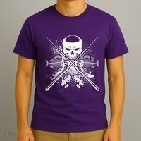 Grunge Skull Fish Bone Fishing T-Shirt thumb 3