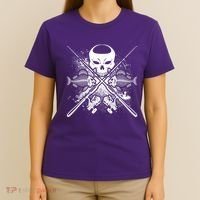 Grunge Skull Fish Bone Fishing T-Shirt thumb 4