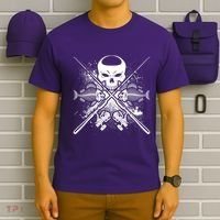 Grunge Skull Fish Bone Fishing T-Shirt thumb 6