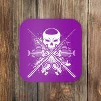Grunge Skull Fish Bone Fishing Coaster thumb 0
