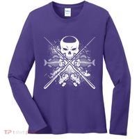 Grunge Skull Fish Bone Fishing Women's Long Sleeve Shirt thumb 0