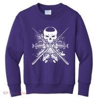 Grunge Skull Fish Bone Fishing Kids Sweatshirt thumb 0
