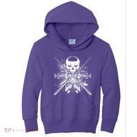 Grunge Skull Fish Bone Fishing Kids Hoodie thumb 0
