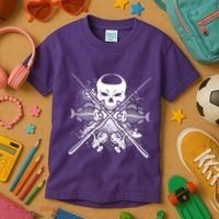 Grunge Skull Fish Bone Fishing Kids T-Shirt thumb 3