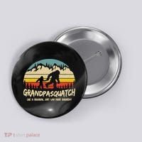 Grandpa Squatch Funny Bigfoot Sasquatch Fathers Day Gift Button thumb 0