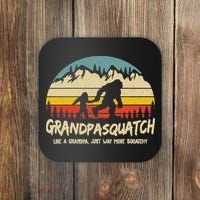 Grandpa Squatch Funny Bigfoot Sasquatch Fathers Day Gift Coaster thumb 0