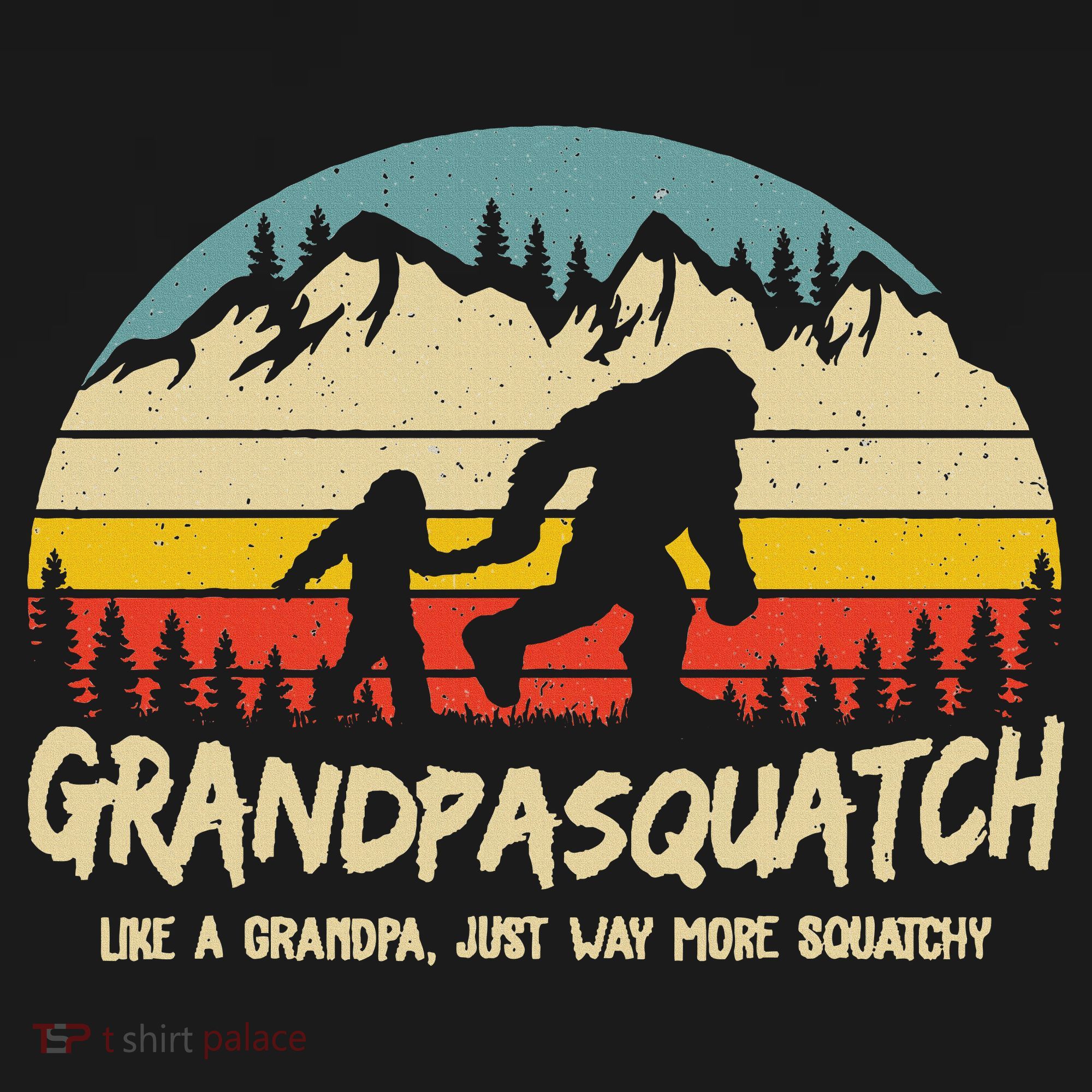 Grandpa Squatch Funny Bigfoot Sasquatch Fathers Day Gift Polo