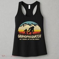 Grandpa Squatch Funny Bigfoot Sasquatch Fathers Day Gift Women's Tank Top thumb 3