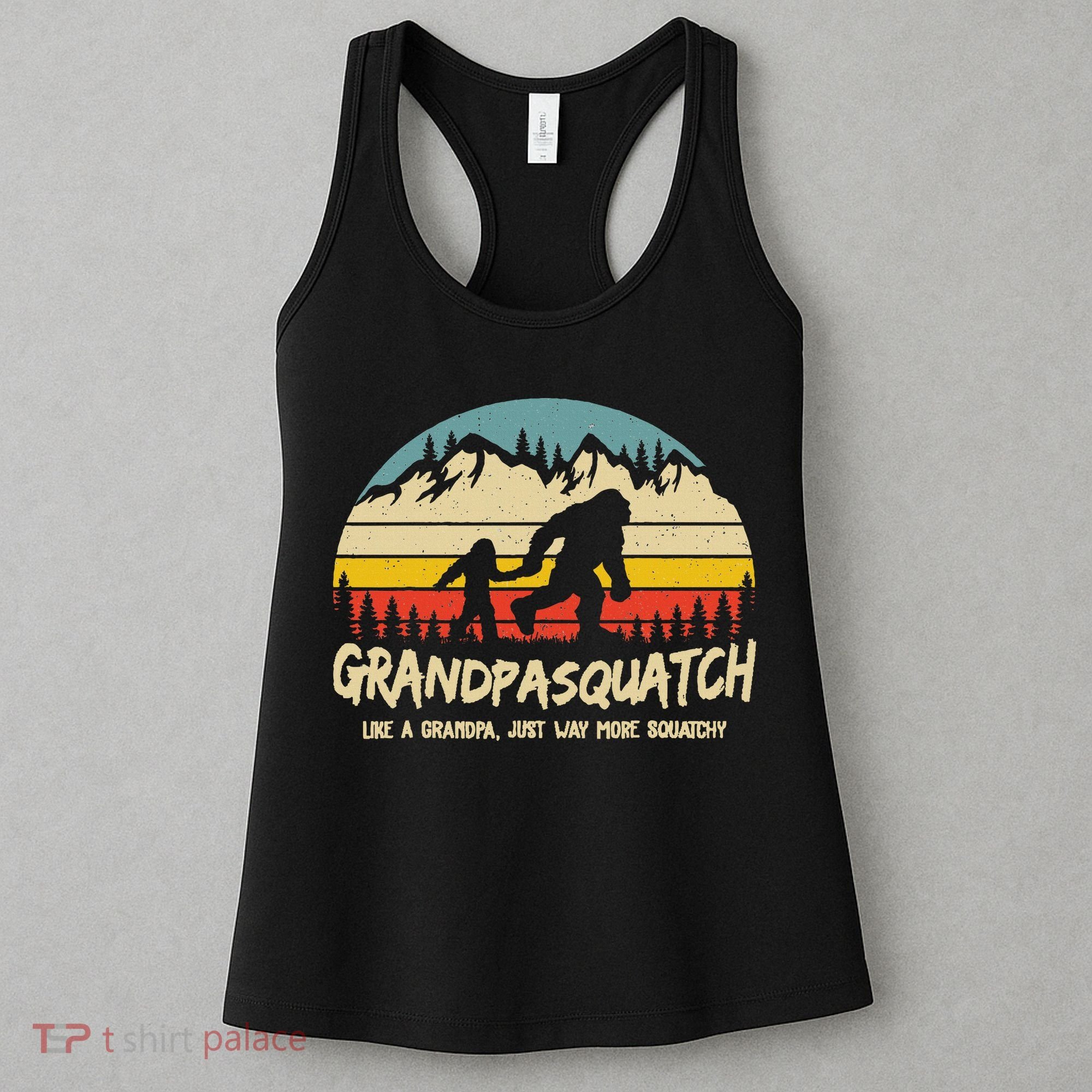 Grandpa Squatch Funny Bigfoot Sasquatch Fathers Day Gift Women's Tank Top