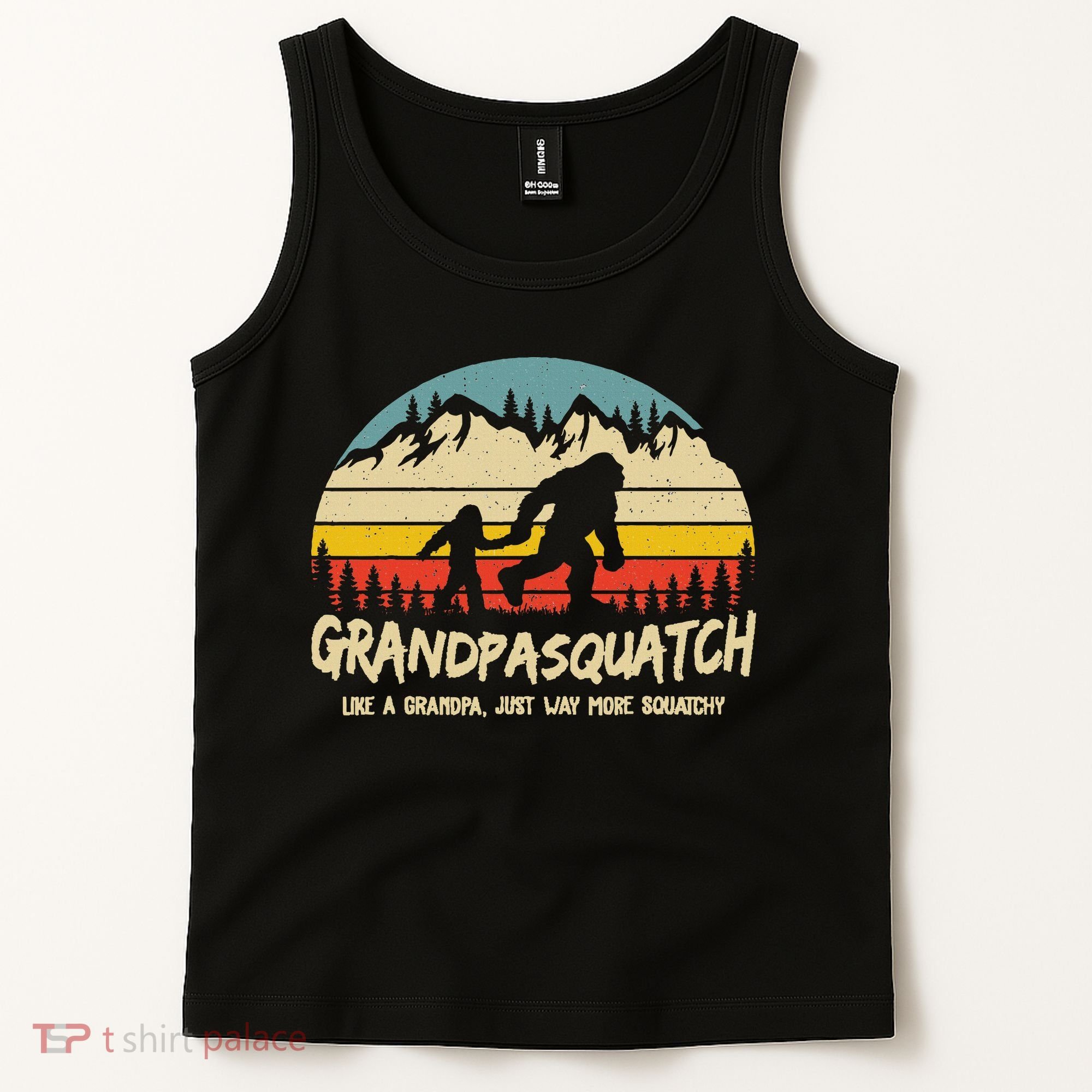 Grandpa Squatch Funny Bigfoot Sasquatch Fathers Day Gift Tank Top