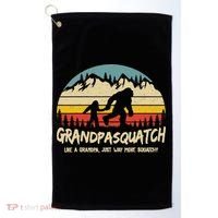 Grandpa Squatch Funny Bigfoot Sasquatch Fathers Day Gift Golf Towel thumb 0