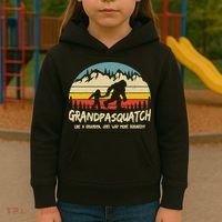 Grandpa Squatch Funny Bigfoot Sasquatch Fathers Day Gift Kids Hoodie thumb 3