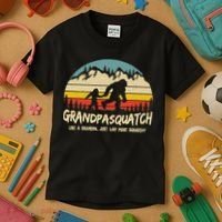 Grandpa Squatch Funny Bigfoot Sasquatch Fathers Day Gift Kids T-Shirt thumb 3