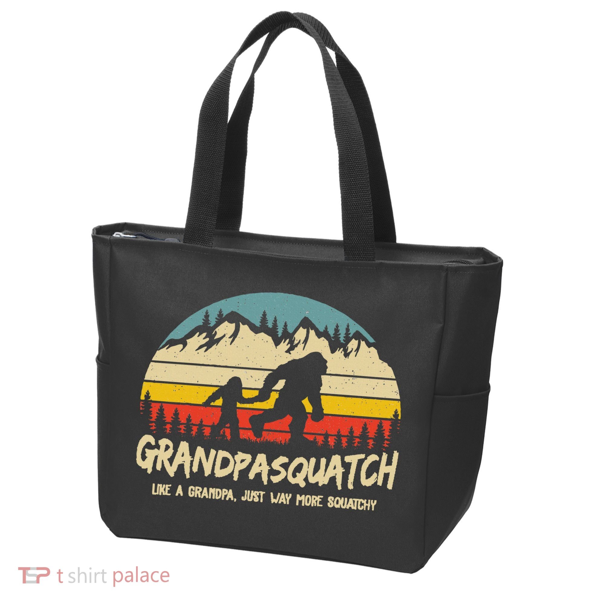 Grandpa Squatch Funny Bigfoot Sasquatch Fathers Day Gift Tote Bag