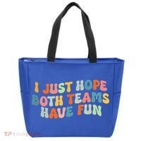 Groovy Style Funny Football I Just Hope Both Teams Have Fun Tote Bag thumb 0