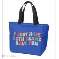 Groovy Style Funny Football I Just Hope Both Teams Have Fun Tote Bag thumb 3