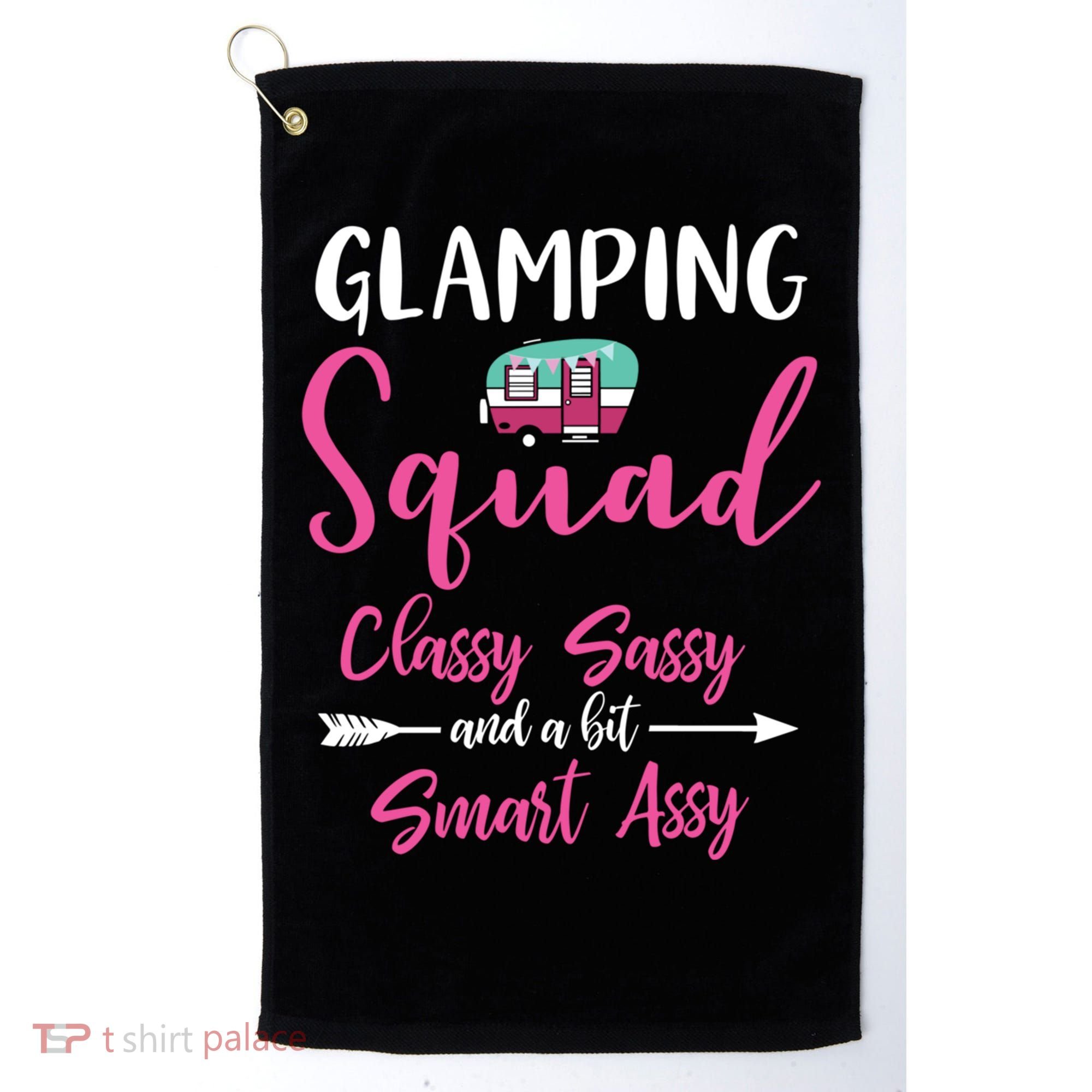 Glamping Squad Funny Matching Family Camping Trip Gift Golf Towel