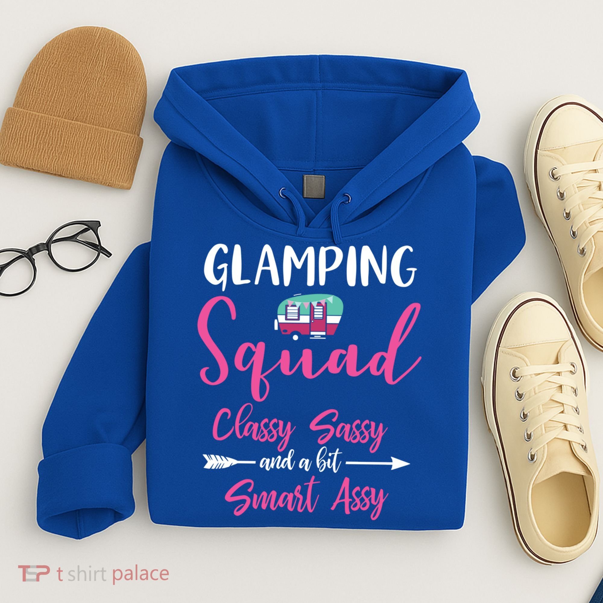 Glamping Squad Funny Matching Family Camping Trip Gift Hoodie