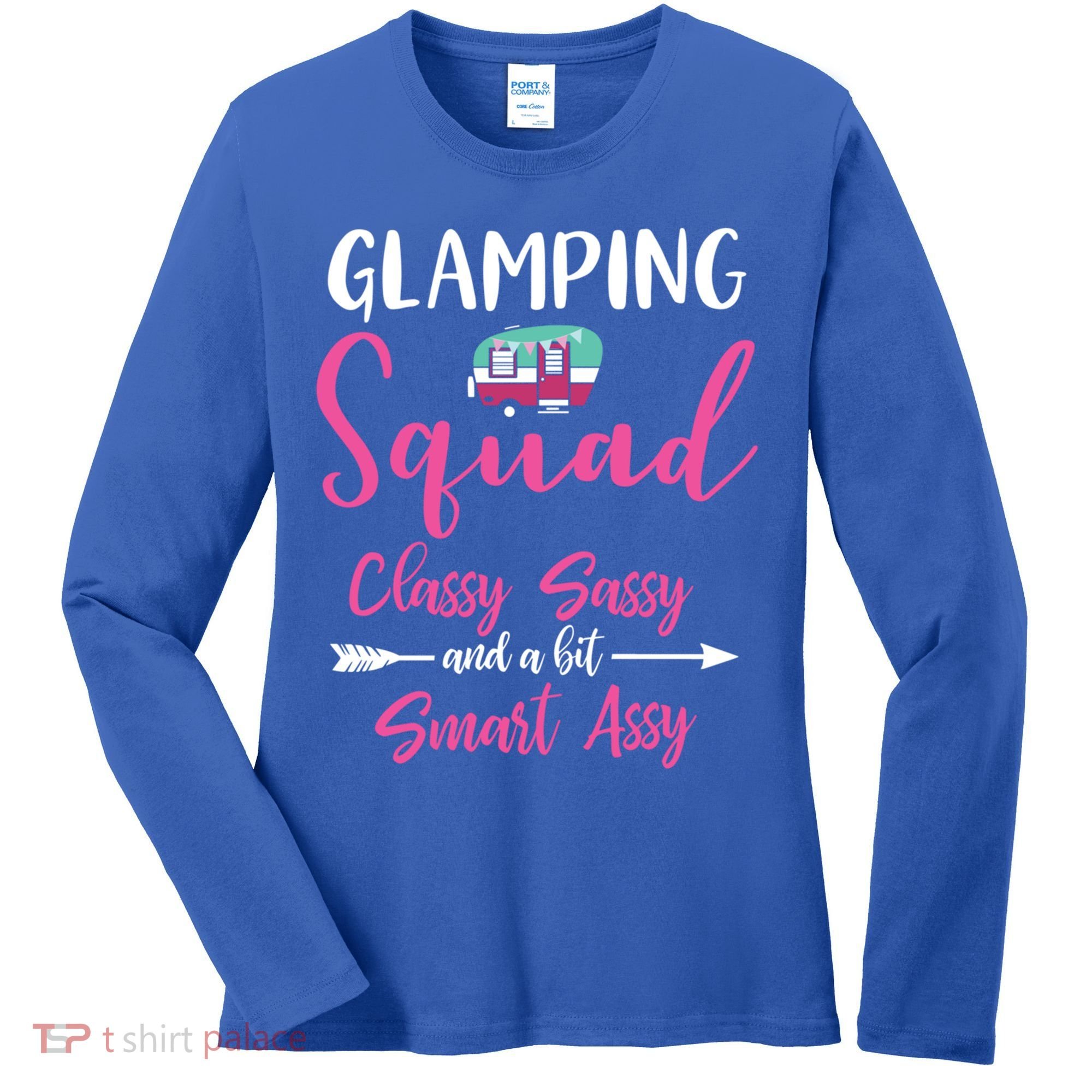 Glamping Squad Funny Matching Family Camping Trip Gift Women's Long Sleeve Shirt