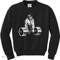 Gorilla Strength – Funny Gym Bodybuilding Weightlifting Kids Sweatshirt thumb 0