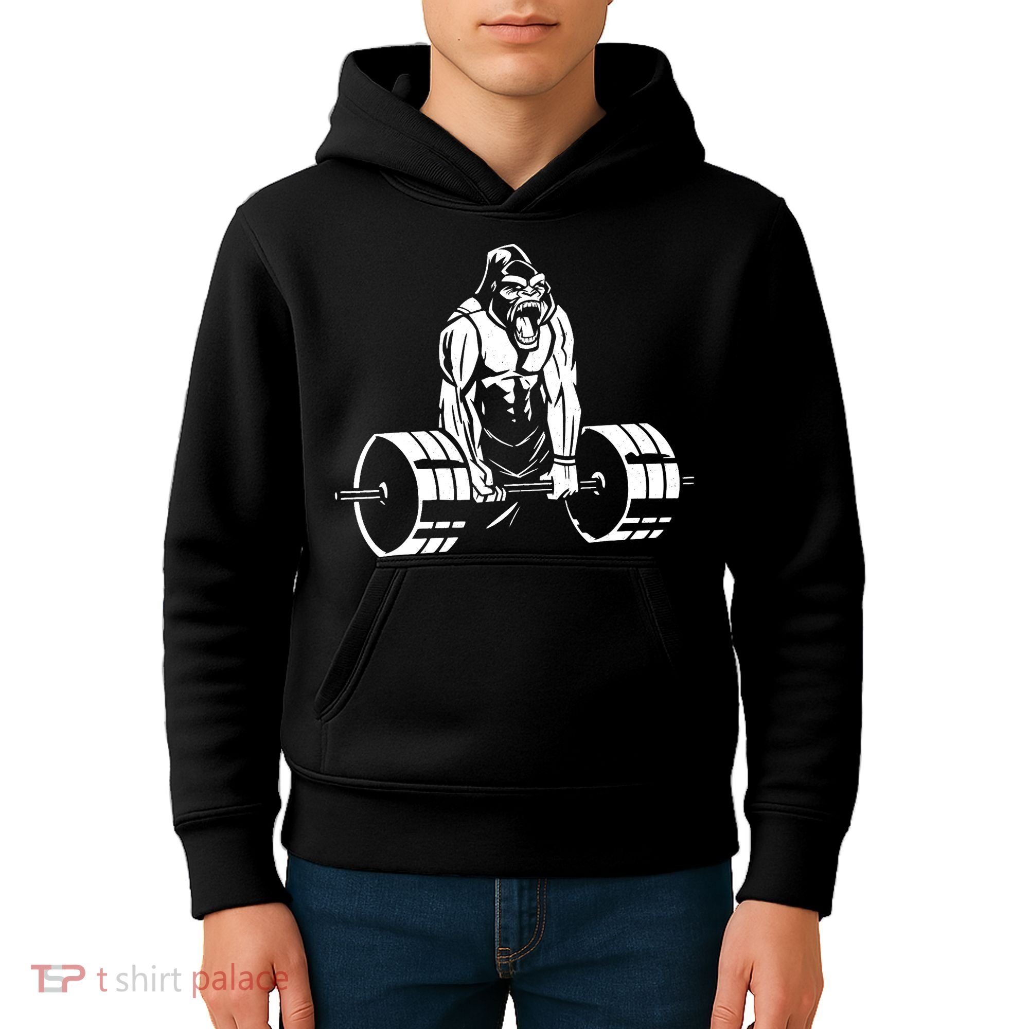 Gorilla Strength – Funny Gym Bodybuilding Weightlifting Kids Hoodie