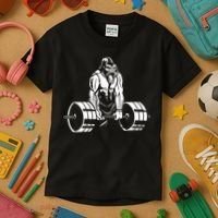 Gorilla Strength – Funny Gym Bodybuilding Weightlifting Kids T-Shirt thumb 3