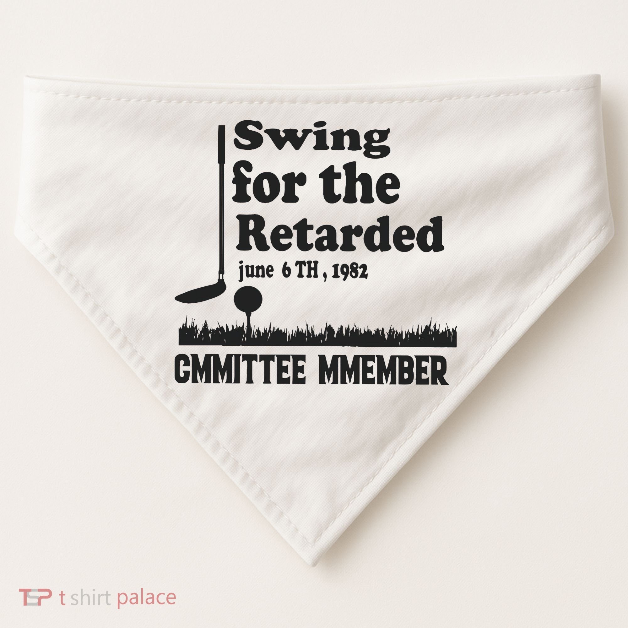 Golf Swing For The Retarded Committee Member USA-Made Doggie Bandana