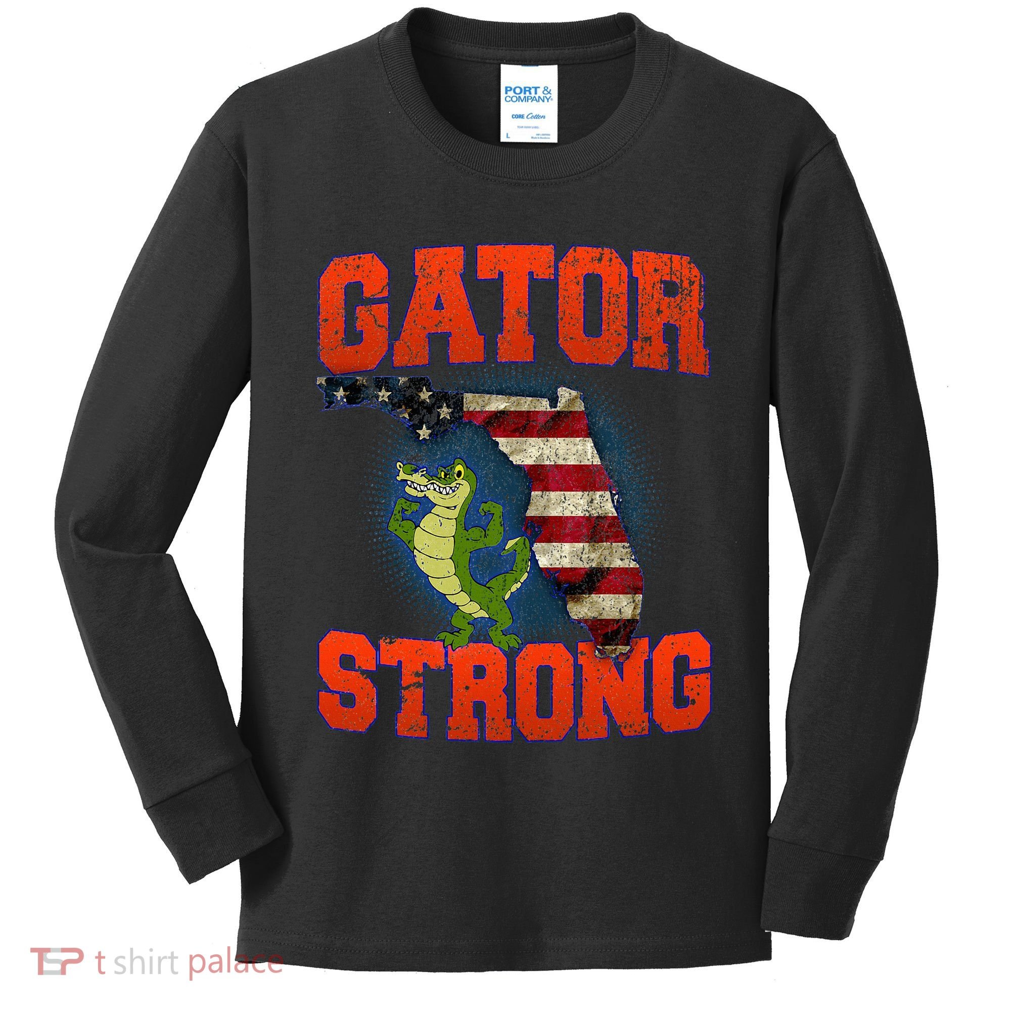 Gator Strong Florida S.T.A.T.E Gator Kids Long Sleeve Shirt