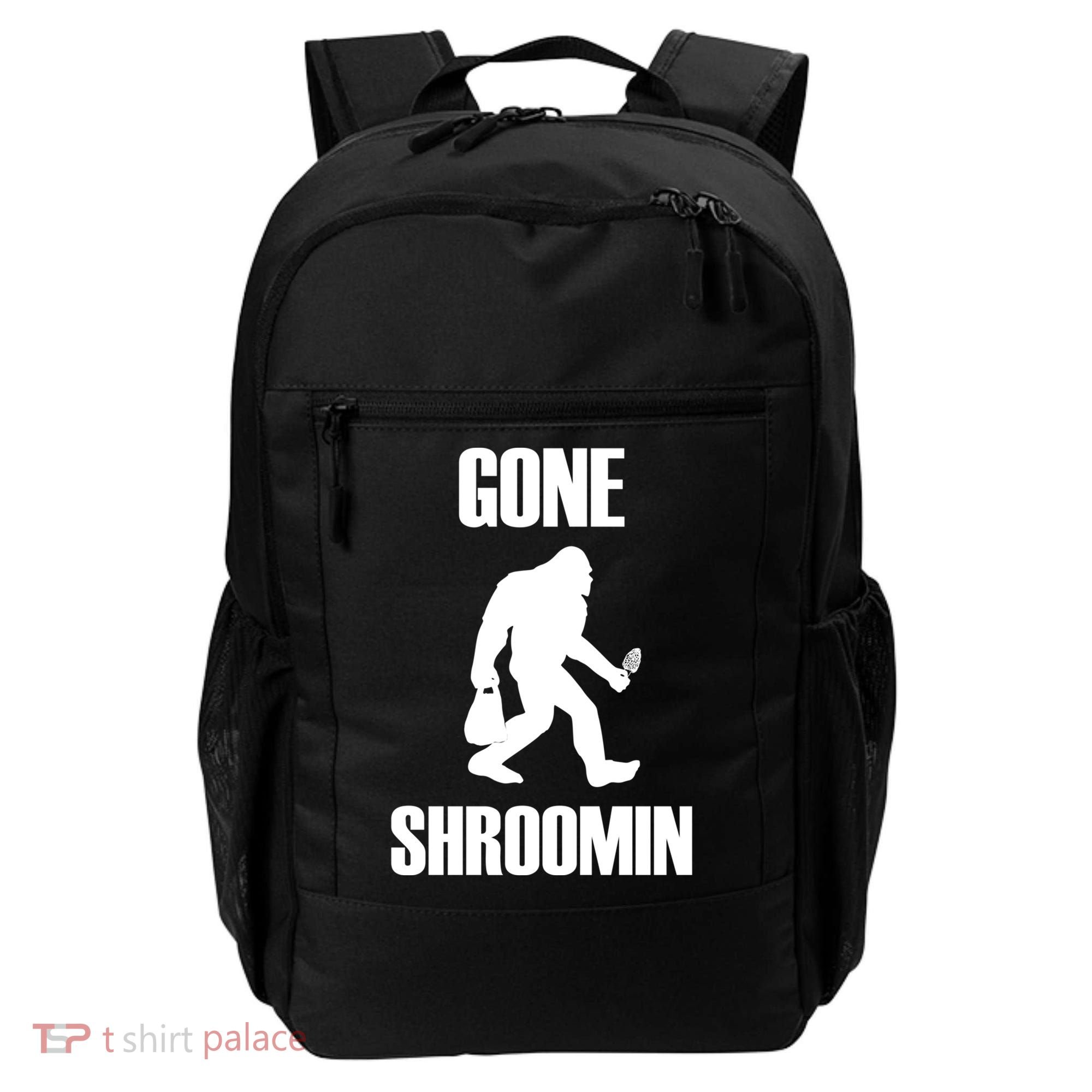 Gone Shroomin Funny Sasquatch Morel Mushroom Hunter Foraging Gift Backpack