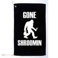 Gone Shroomin Funny Sasquatch Morel Mushroom Hunter Foraging Gift Golf Towel thumb 0