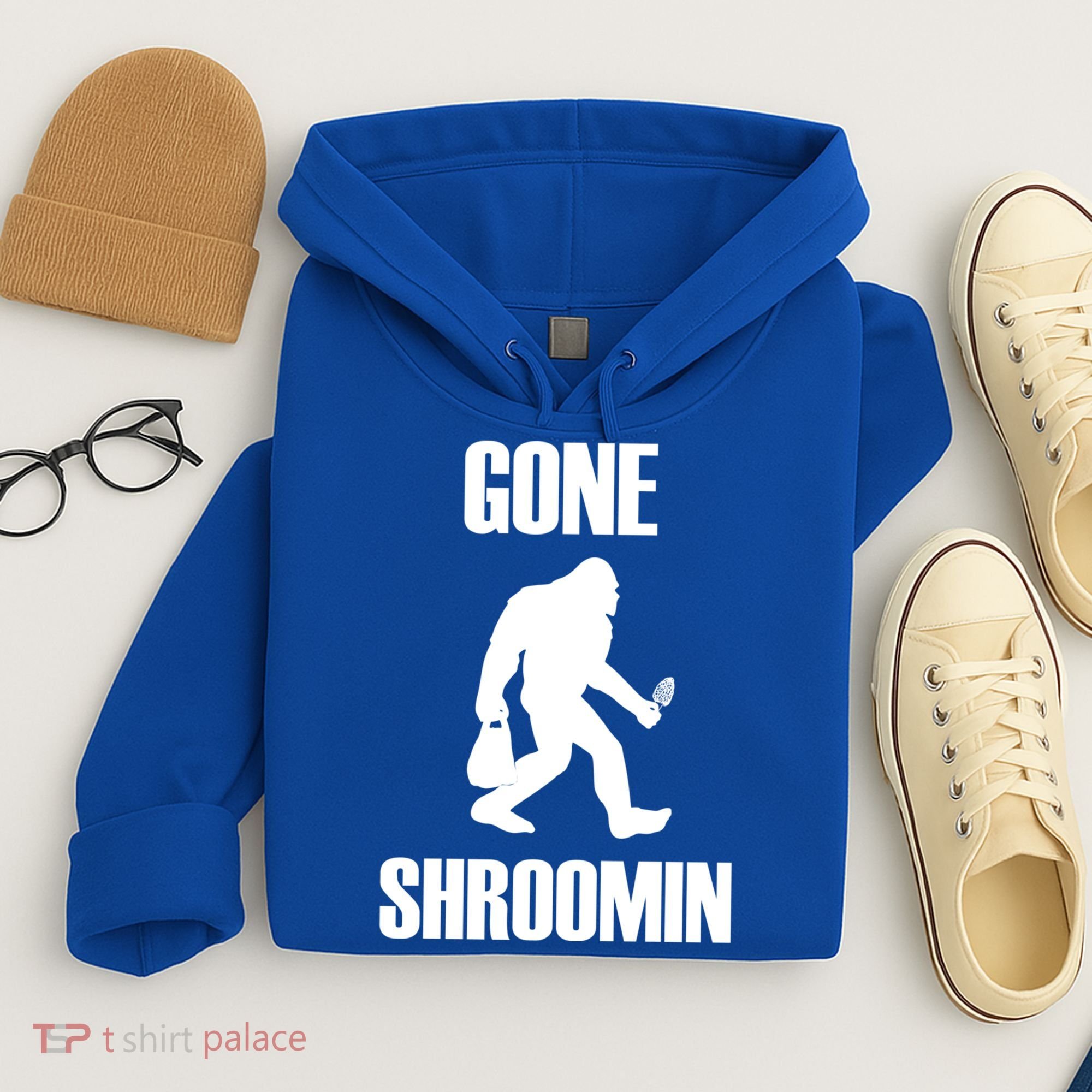 Gone Shroomin Funny Sasquatch Morel Mushroom Hunter Foraging Gift Hoodie