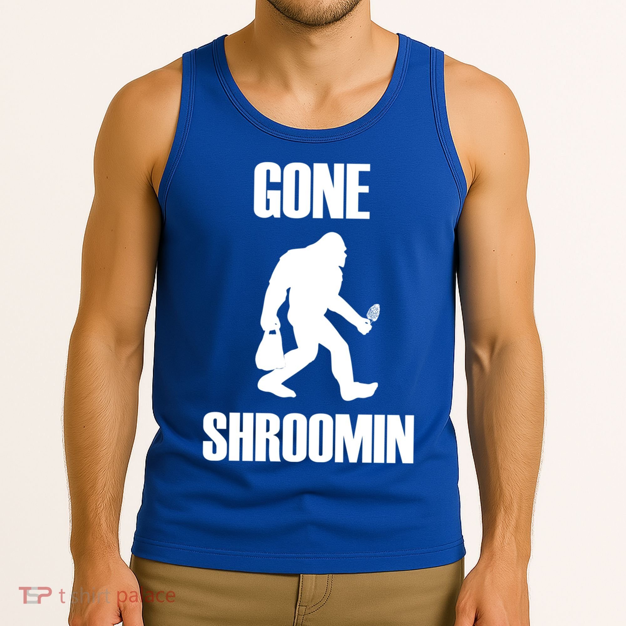 Gone Shroomin Funny Sasquatch Morel Mushroom Hunter Foraging Gift Tank Top