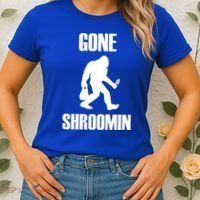 Gone Shroomin Funny Sasquatch Morel Mushroom Hunter Foraging Gift Women's T-Shirt thumb 2