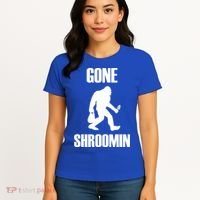Gone Shroomin Funny Sasquatch Morel Mushroom Hunter Foraging Gift Women's T-Shirt thumb 4